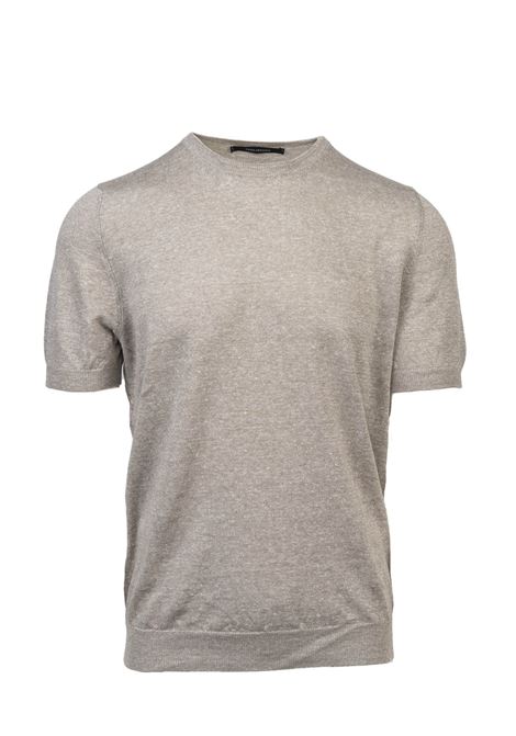 Maglia a Girocollo in Lino e Cotone Mezze Maniche di Tagliatore TAGLIATORE | T-shirt | JOSH GSE24-02112